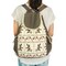 Stylish Happy Trip Canvas School Backpack, Artistic Daypack for Girls, Practical & Washable